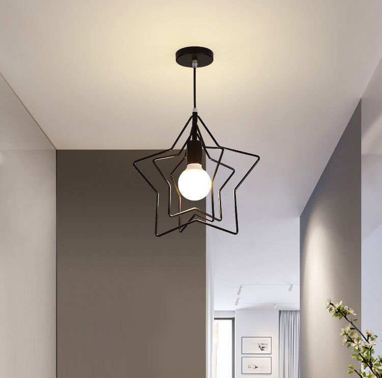 Metaalhangende hanglamp draad kooi industriële stijl hanglamp lampje armatuur voor foyer