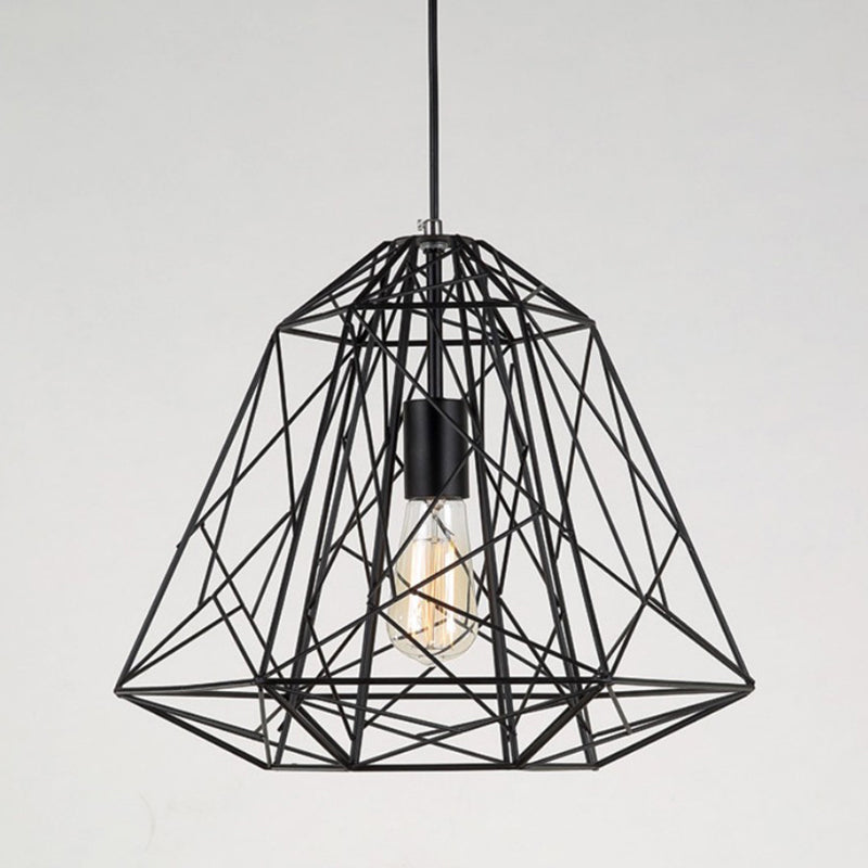 Geometrisch restaurant Hanglamp Licht armatuur industrieel metalen zwart hangend plafondlicht