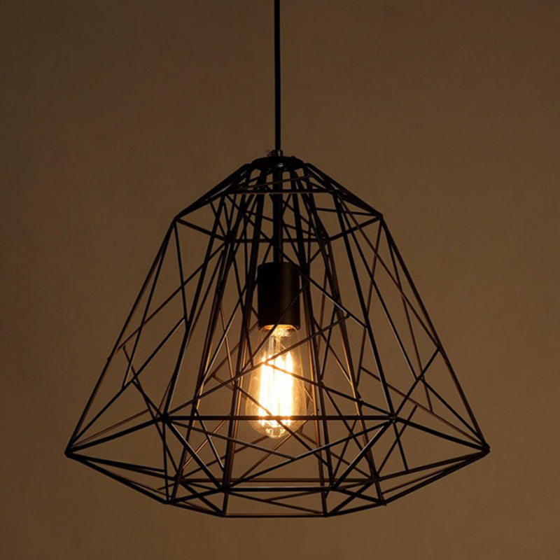 Geometrisch restaurant Hanglamp Licht armatuur industrieel metalen zwart hangend plafondlicht