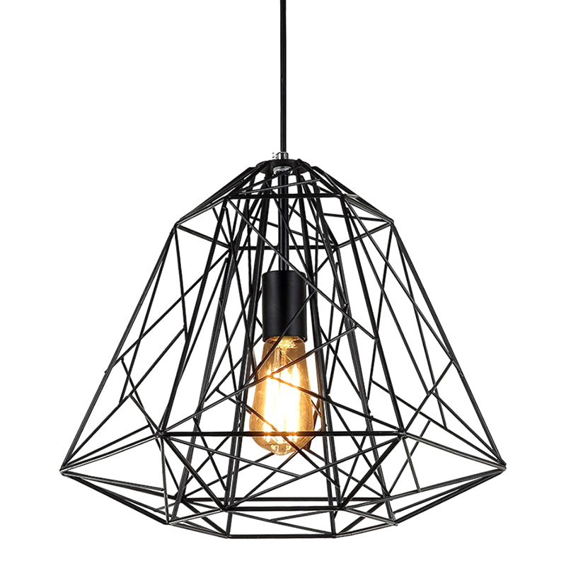 Lampada a sospensione geometrica di ristorante in metallo industriale Black Black Assiction Light