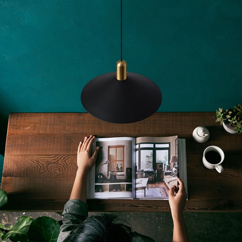 Metal Black Pendant Lighting Fixture Cone-Shaped Retro Style Hanging Pendant Light