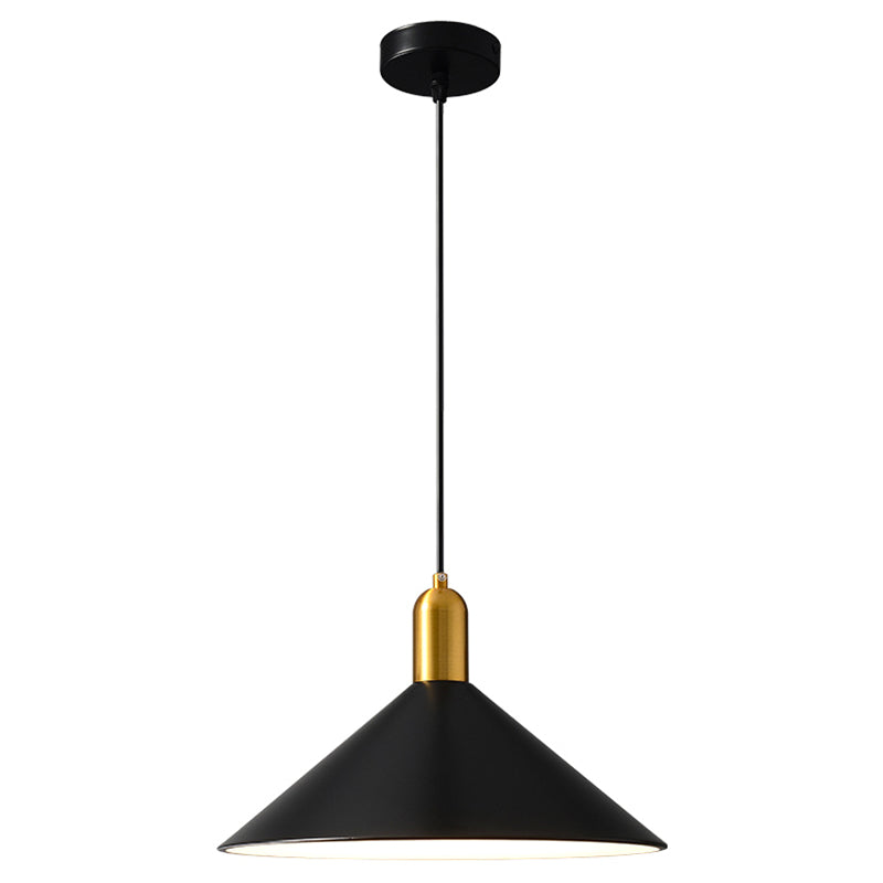 Metalen zwarte hanger verlichtingsarmatuur kegelvormige retro-stijl hangend hanglampje