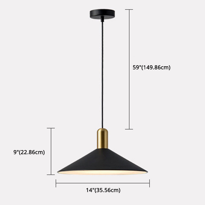 Metal Black Pendant Lighting Fixture Cone-Shaped Retro Style Hanging Pendant Light