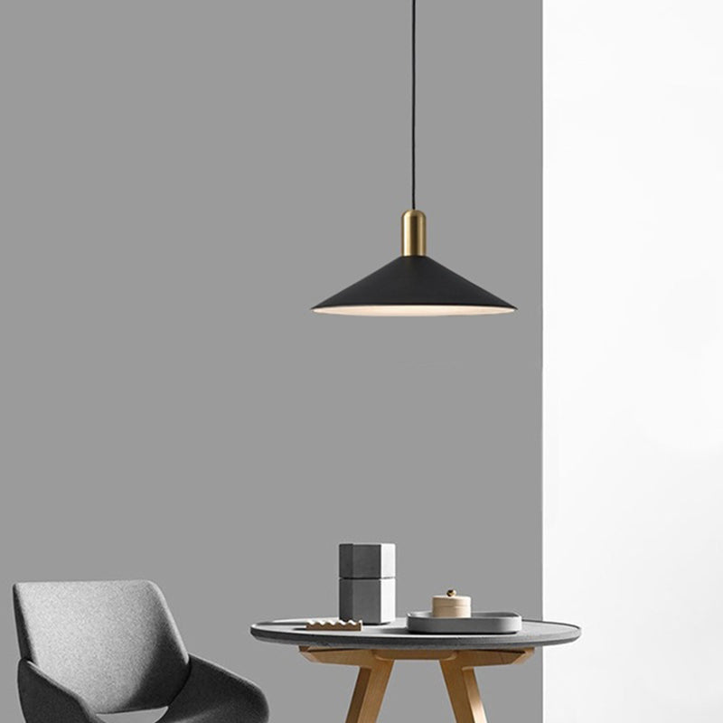 Metal Black Pendant Lighting Fixture Cone-Shaped Retro Style Hanging Pendant Light