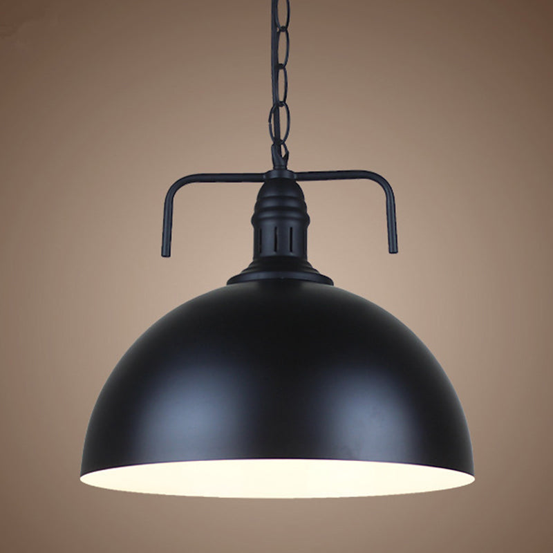 Apparecchiatura per illuminazione a sospensione Stile vintage Lampada sospesa con tonalità in metallo giunto in nero in nero