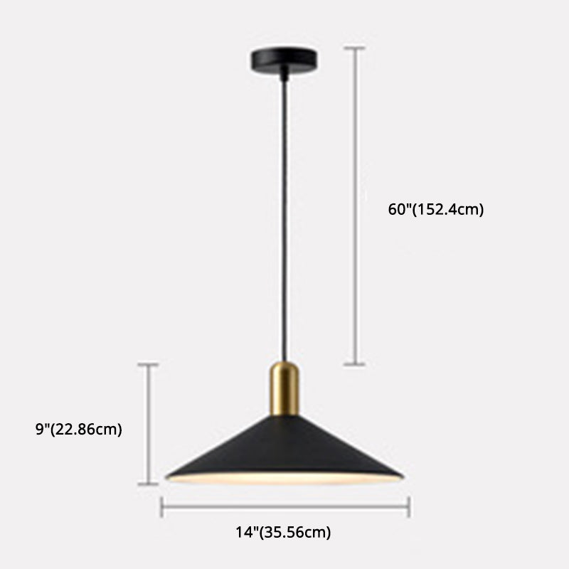 Industrial Tapered Pendant Ceiling Light Metal Pendant Lighting Fixture in Black