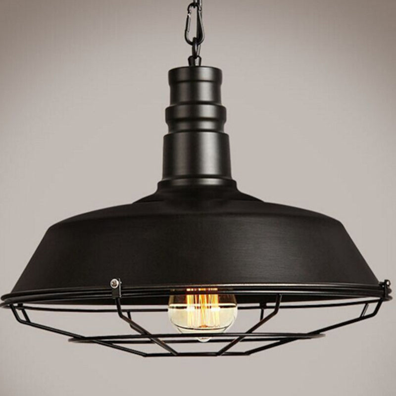 Metal Pendant Lighting Fixture Industrial Black Networked Shop Hanging Ceiling Light