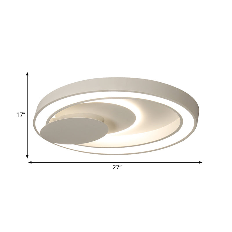 23 "/27" /34.5 " W Weiß Oval in der Nähe der Decke Licht Einfachheit Metall Schlafzimmer LED Flush Deckenleuchte in Warm/Weiß