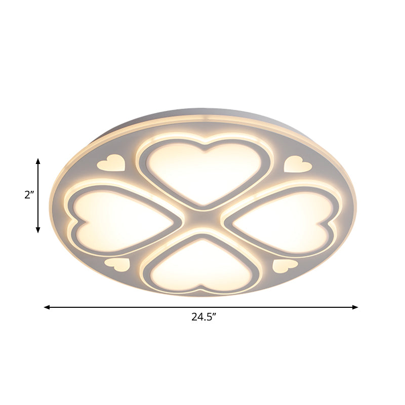 16,5"/20,5"/24,5" W Clover Plafonnier contemporain en métal et abat-jour en acrylique Plafonnier encastré blanc en blanc/chaud