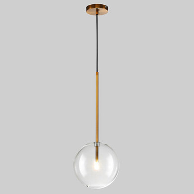 Globe Glass Hanging Light Fixture Minimalist Style Gold Pendant Lighting Fixture