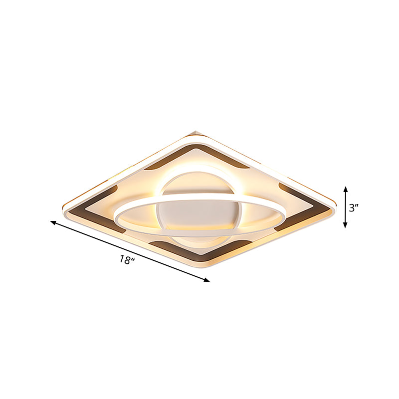 Integrierte Led Geometrische Bündelleuchte Modernes Metall Schwarz und Weiß Flush Ceiling Light in Warm/White, 18 "/23.5" /35.5 " W