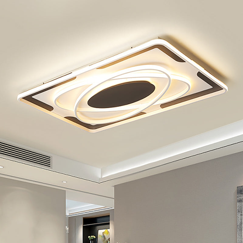 Integrierte Led Geometrische Bündelleuchte Modernes Metall Schwarz und Weiß Flush Ceiling Light in Warm/White, 18 "/23.5" /35.5 " W