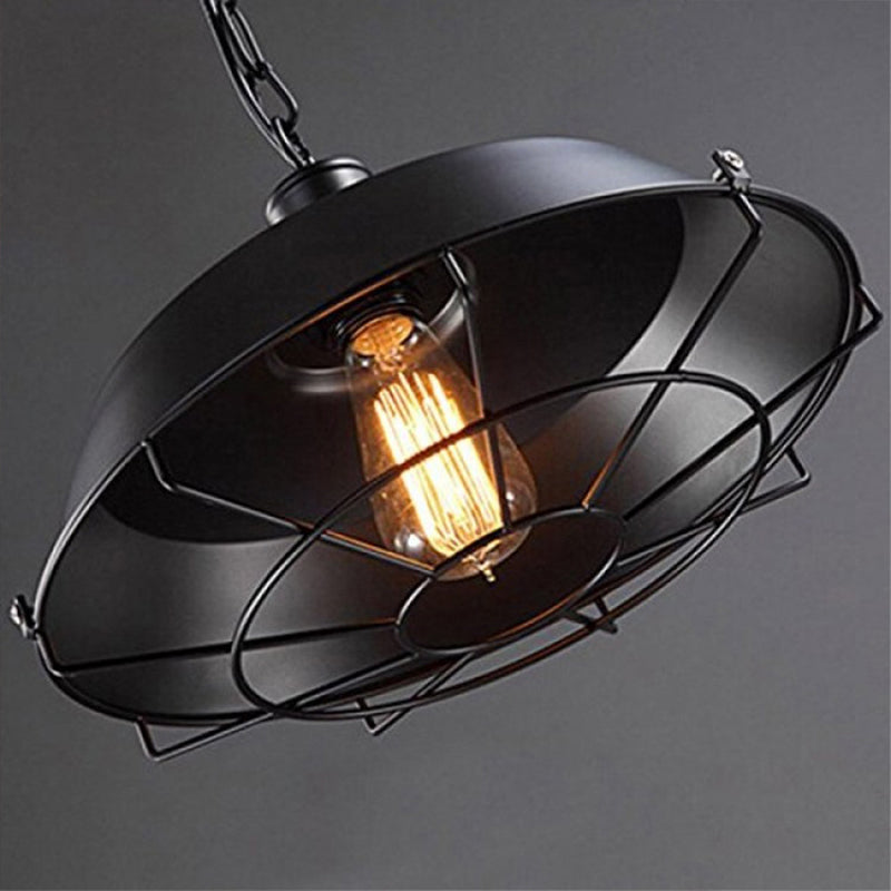 Cage Shade Restaurant Appeding Bilid Light Vintage Style Vintage Black Commercial Spender Lighting