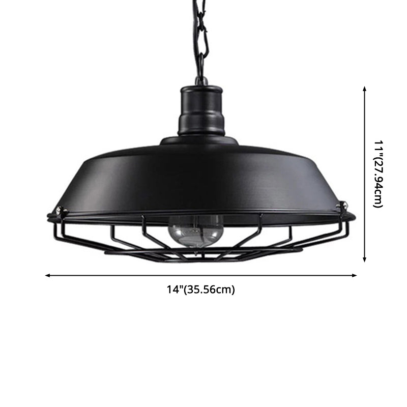 Cage Shade Restaurant Hangen plafondlicht Vintage Style Metal Black Commercial Pendant Lighting