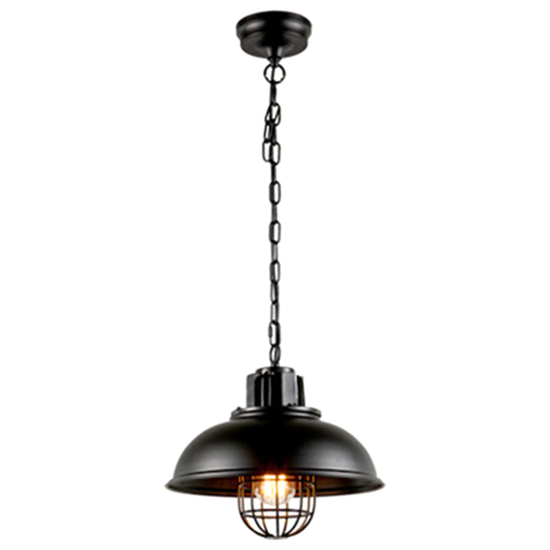 Black Ceiling Pendant Light Industrial Metal Cage Shaded Commercial Pendant Lighting