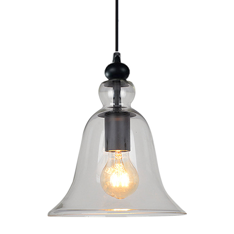 Glazen hangende verlichtingsarmatuur bell industriële stijl hanglamp lampje armatuur voor restaurant