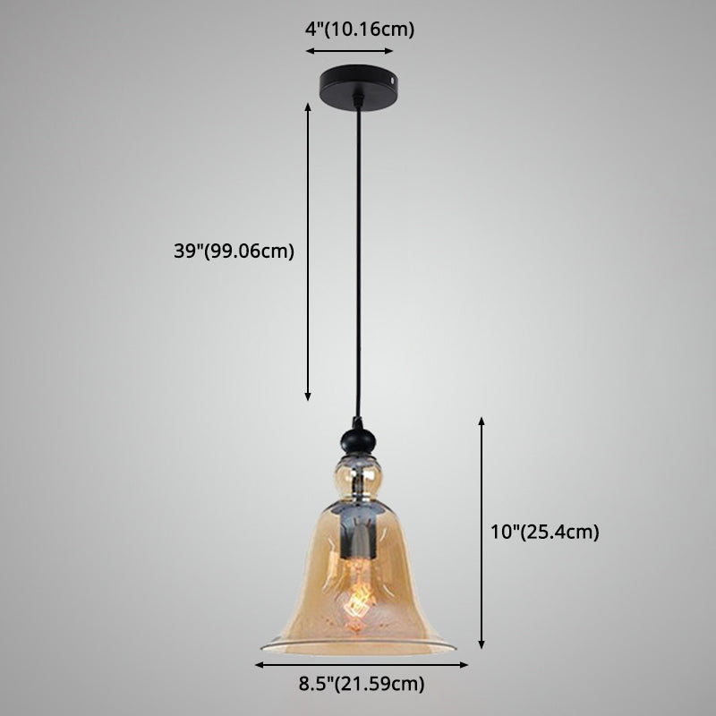 Glazen hangende verlichtingsarmatuur bell industriële stijl hanglamp lampje armatuur voor restaurant