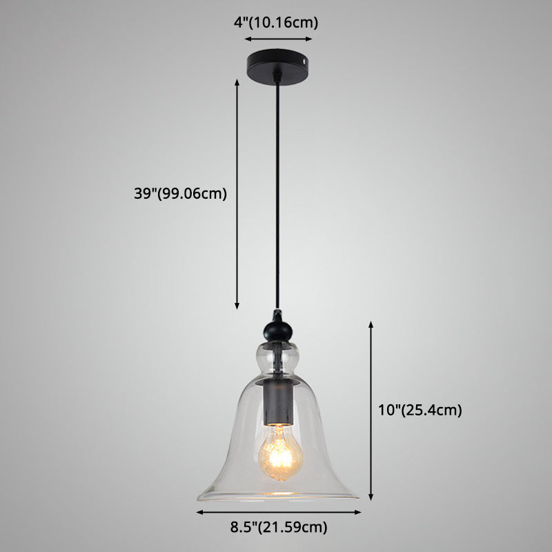 Glazen hangende verlichtingsarmatuur bell industriële stijl hanglamp lampje armatuur voor restaurant