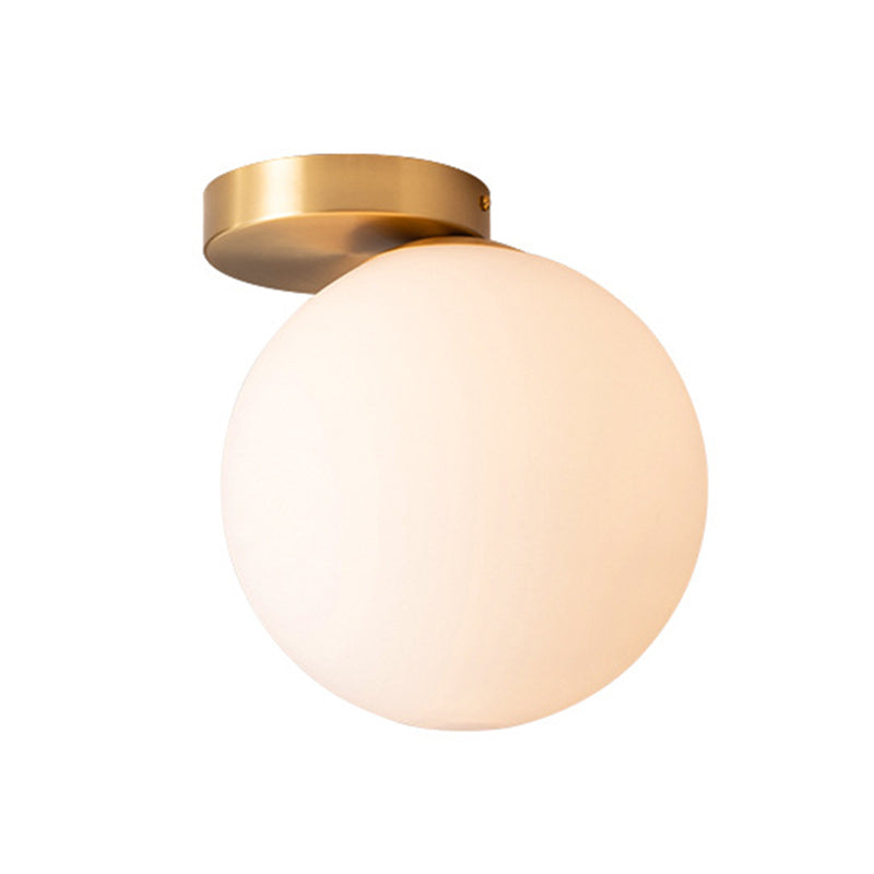 Glazen ronde plafondspoeling Mount Licht Simplistic Style plafondlamp in het wit in het wit