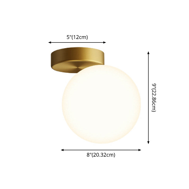 Glazen ronde plafondspoeling Mount Licht Simplistic Style plafondlamp in het wit in het wit