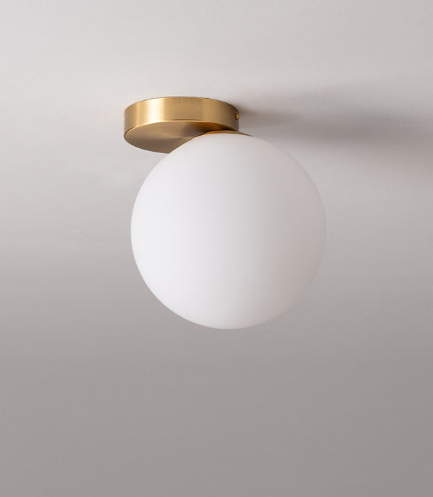 Glazen ronde plafondspoeling Mount Licht Simplistic Style plafondlamp in het wit in het wit