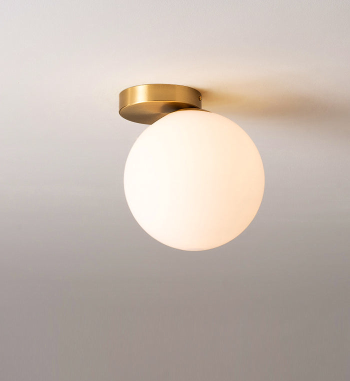 Glazen ronde plafondspoeling Mount Licht Simplistic Style plafondlamp in het wit in het wit