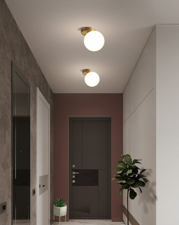 Glazen ronde plafondspoeling Mount Licht Simplistic Style plafondlamp in het wit in het wit