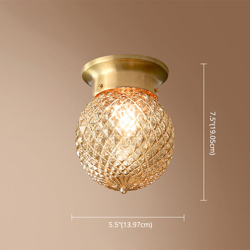 Gold Round Flush Mount Ceiling Light Fixture Modern Style Glass Flush Ceiling Light Fixture