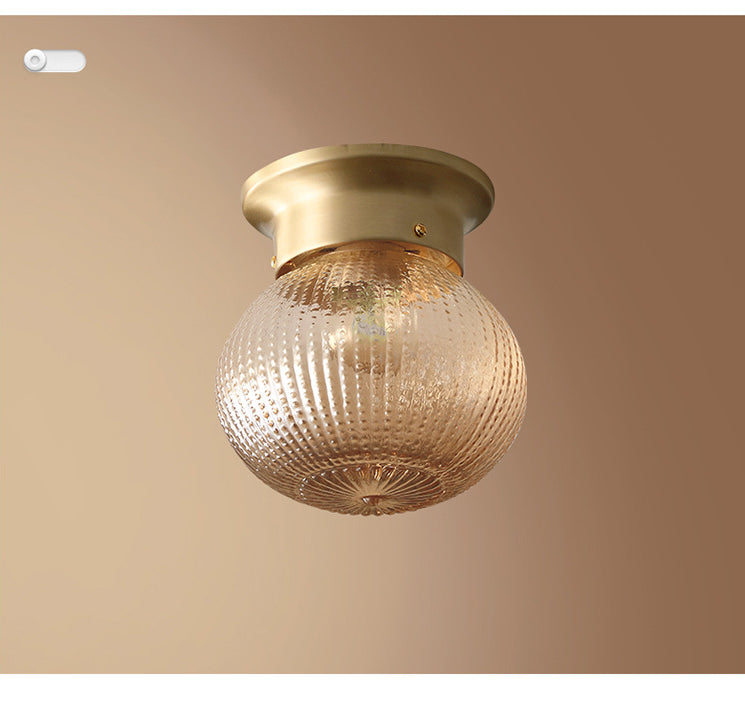 Gold Round Flush Mount Ceiling Light Fixture Modern Style Glass Flush Ceiling Light Fixture