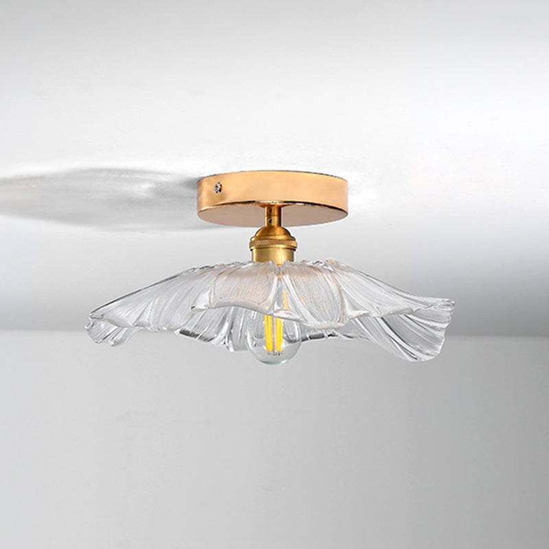 Sfrutto montato del soffitto di fiore di vetro Apparecchiatura a soffitto contemporanea in oro