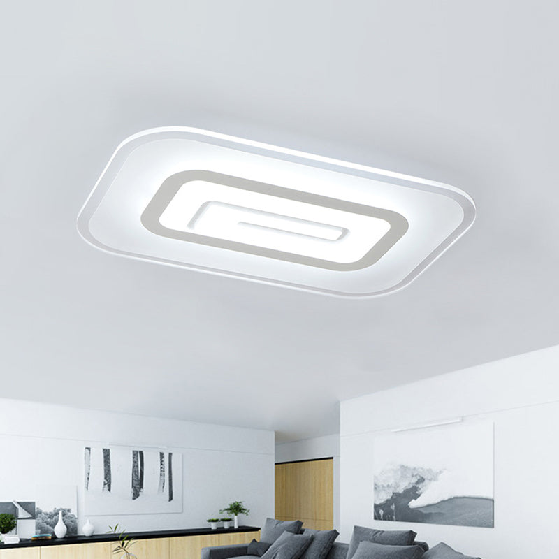 Minimalist Ultra Thin Ceiling Flush Mount Acrylic White Integrated Led Flush Lighting in Warm/White, 23.5"/35.5" W