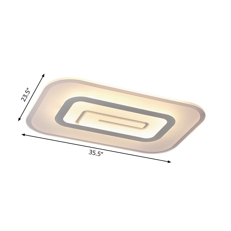 Minimalistische ultradunne plafondinbouw acryl witte geïntegreerde led-inbouwverlichting in warm/wit, 23,5"/35,5" W