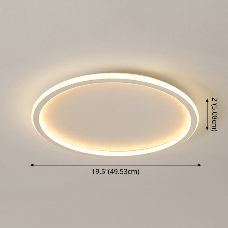 Round Flushmount Lights Contemporary Aluminum Ceiling Mounted Fixture for Living Room