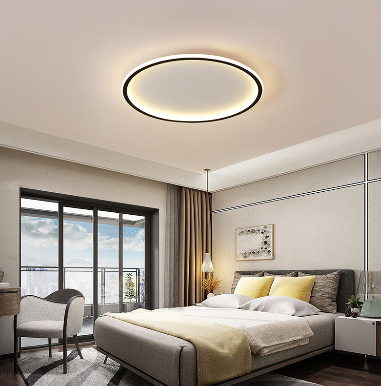 Round Flushmount Lights Contemporary Aluminum Ceiling Mounted Fixture for Living Room