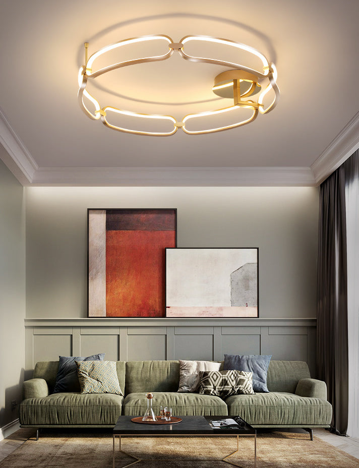 Sphere Semi Flush Ceiling Lights Contemporary Acrylic Ceiling Mount Chandelier for Living Room