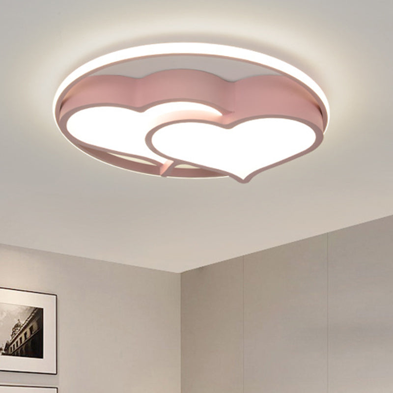 Heart Flush Mount Ceiling Light 1 Light Metal Kids Flush Mount Ceiling Light for Bedroom