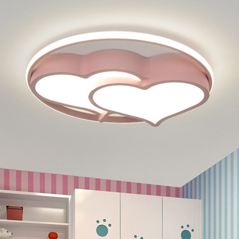 Heart Flush Mount Ceiling Light 1 Light Metal Kids Flush Mount Ceiling Light for Bedroom