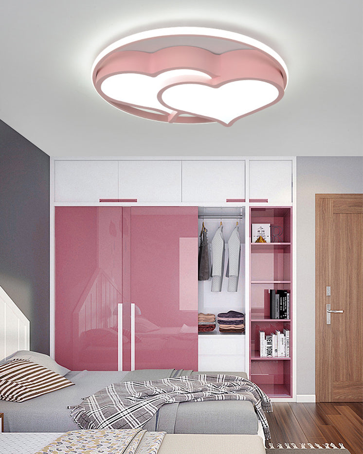 Heart Flush Mount Ceiling Light 1 Light Metal Kids Flush Mount Ceiling Light for Bedroom