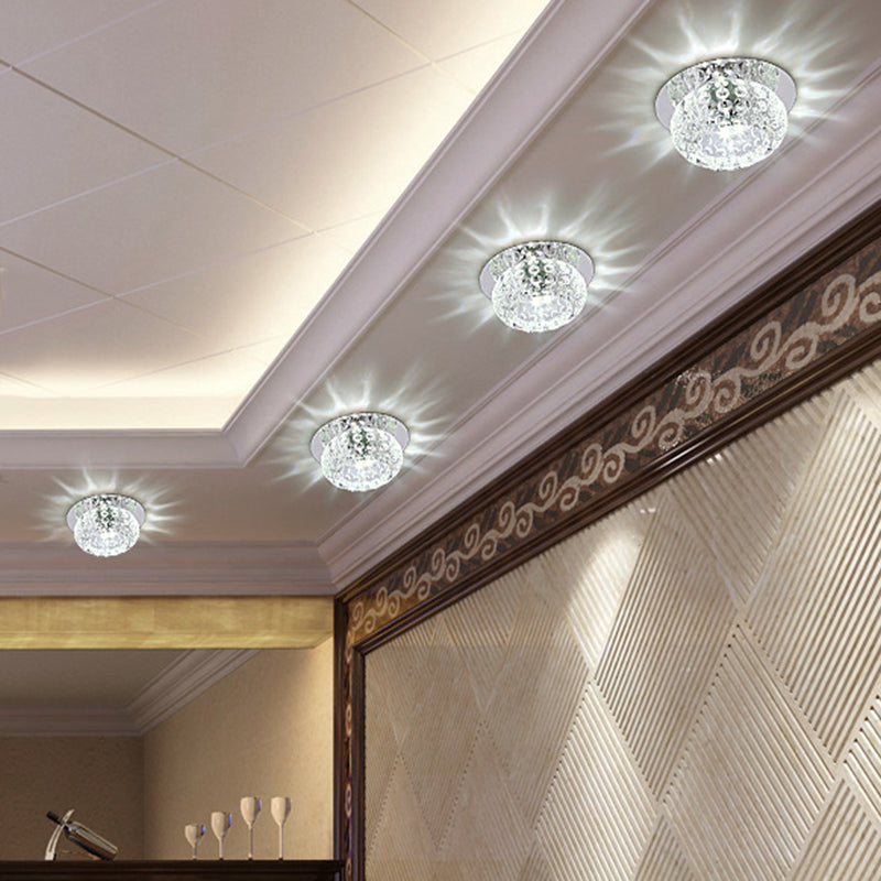 Ball Semi Flush Plafond Lights Contemporary Glass plafond Mount Chandelier pour couloir