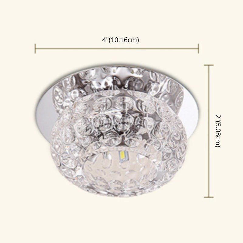 Ball Semi Flush Ceiling Lights Contemporary Glass Ceiling Mount Chandelier for Hallway