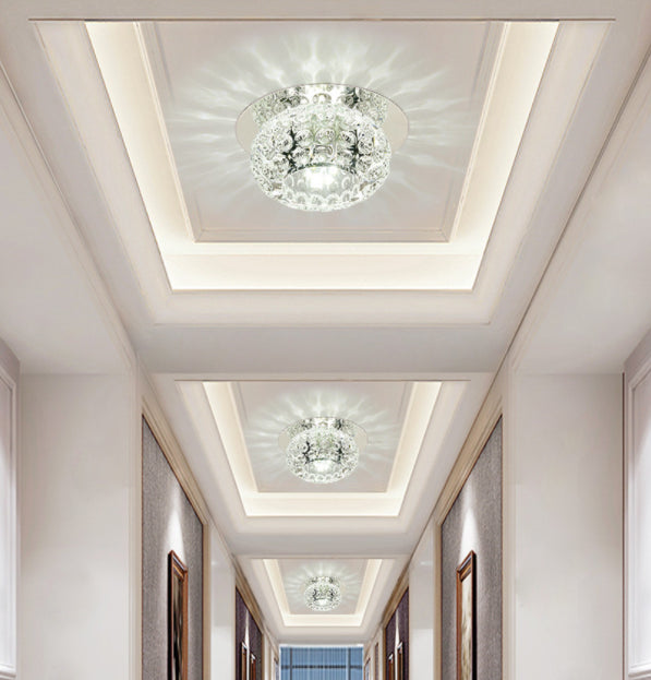 Ball Semi Flush Plafond Lights Contemporary Glass plafond Mount Chandelier pour couloir