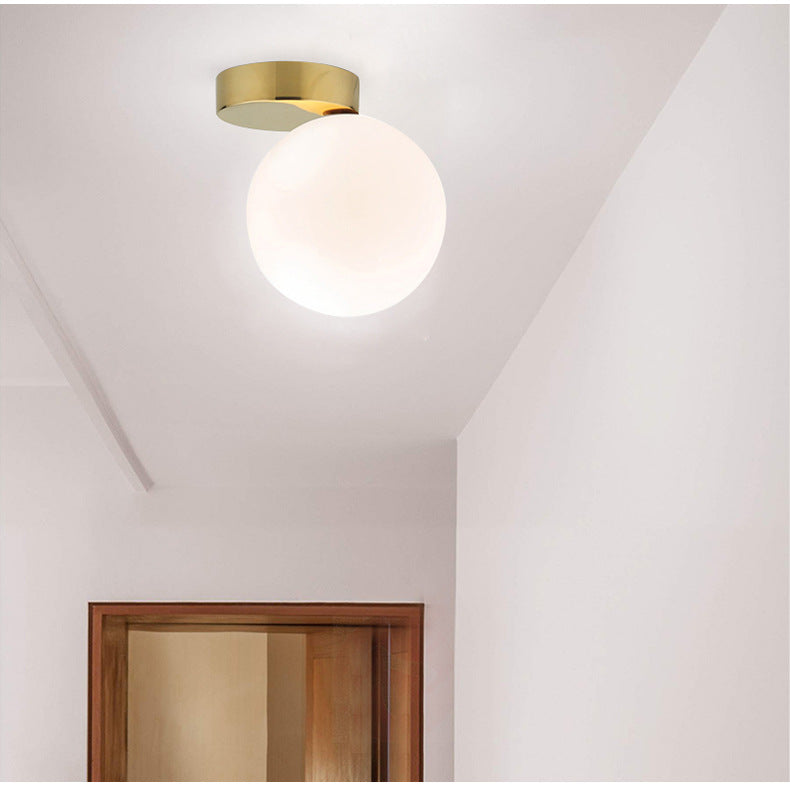 1-licht bolvormige schaduw Flush Mount verlichting moderne stijl opaalglas spoeling Mount voor gang