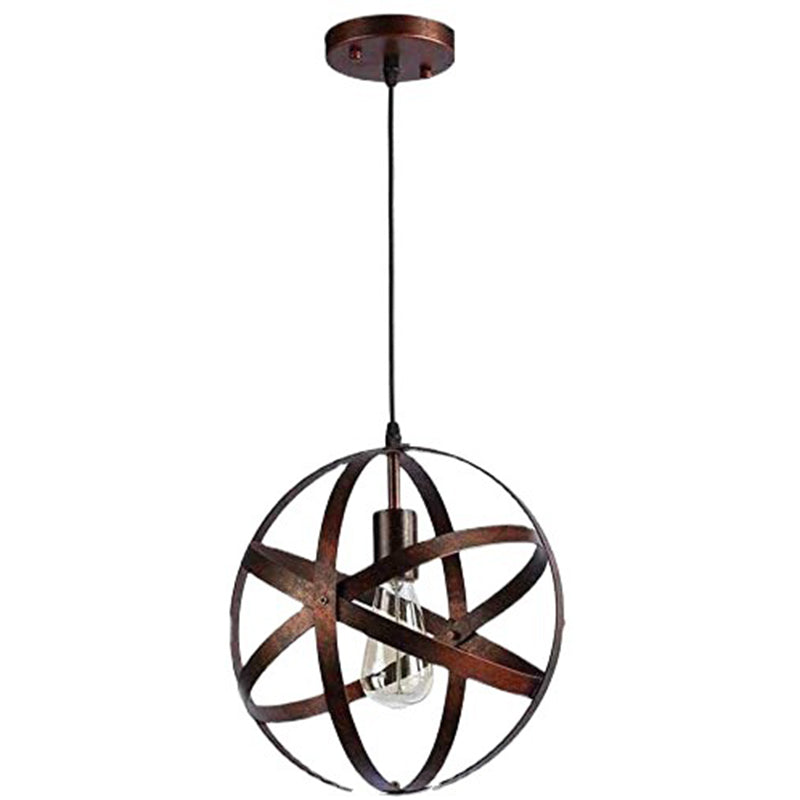 Retro industriële single single globe kooi hanger licht ijzer 1 licht suspensie licht voor eettafel