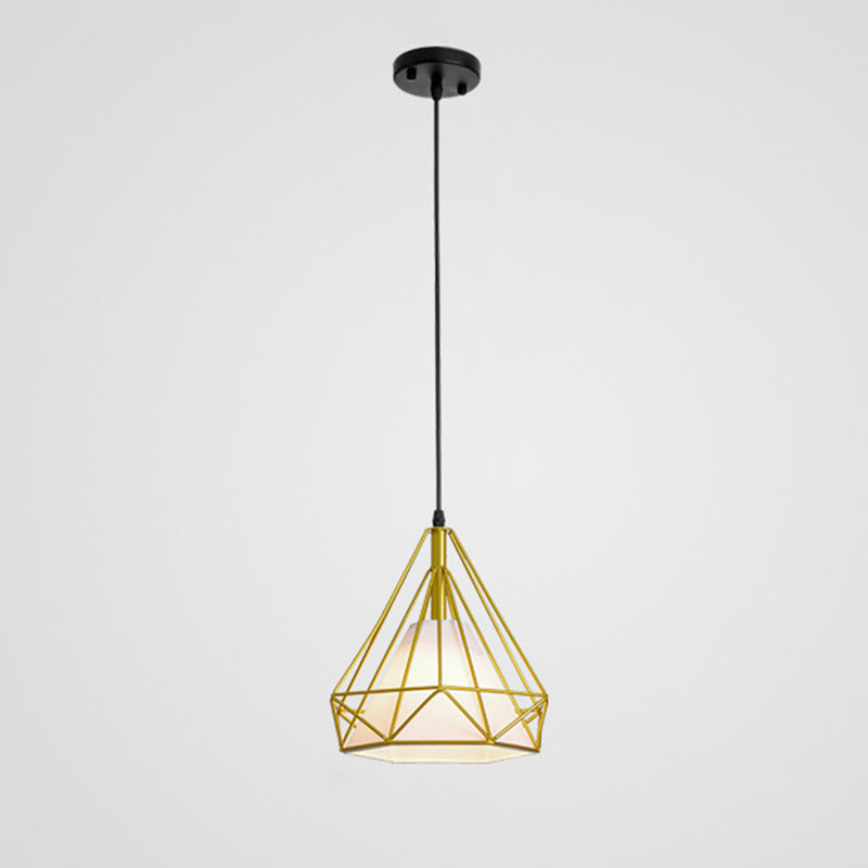 Diamond Iron Cluster Pendant Lighting Post-Modern Restaurant Hanging Lamp in  Gold