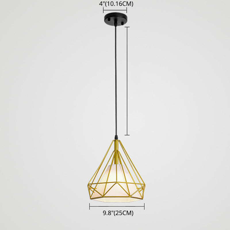 Diamond Iron Cluster Pendant Lighting Post-Modern Restaurant Hanging Lamp in  Gold