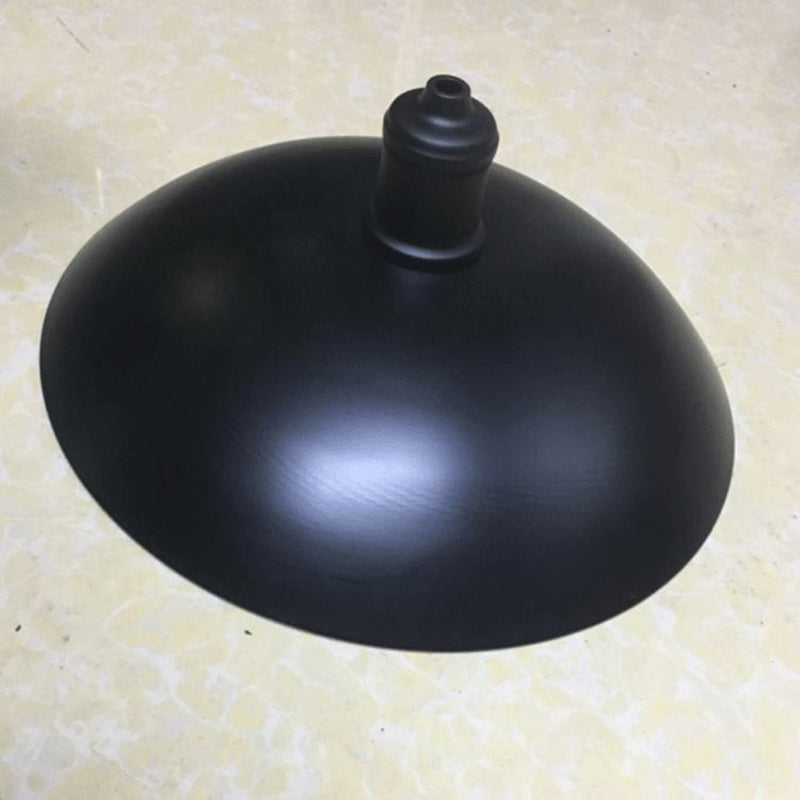 1 Leichte Anhänger Leichte industrielle Retro Dome -Schatten Metall Hanging Lampe in Schwarz