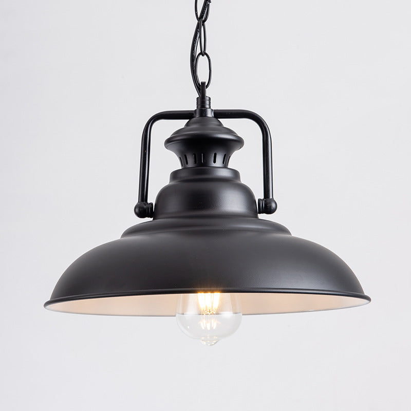 1 pendentif léger léger industriel dôme mamelle lampe suspendue en noir avec joint pivotant