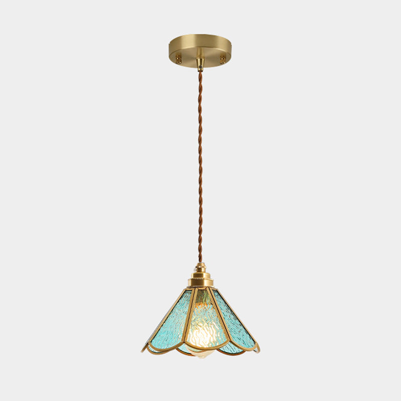 Lámpara colgante de sombra de vidrio transparente 1 1 Luz de luz colgante de estilo Tiffany para dormitorio