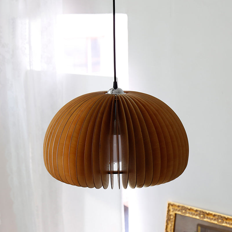 Basswood Pumpkin Shape Light a sospensione 1 Luce moderna semplicità Art DECO LAMPAGGIO