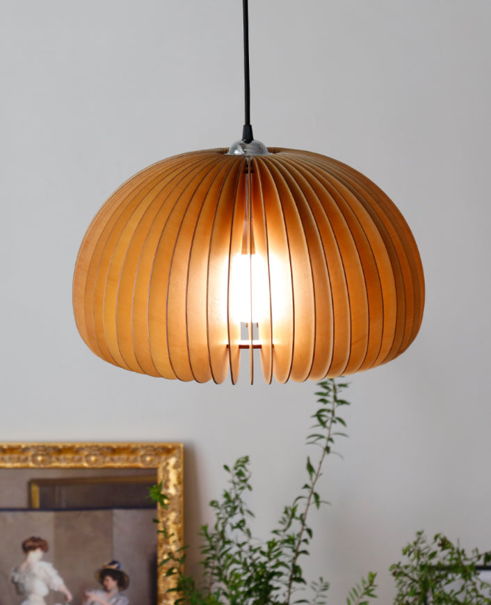 Basswood Pumpkin Shape Light a sospensione 1 Luce moderna semplicità Art DECO LAMPAGGIO